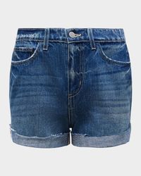 Jazzy High-Rise Cuffed Denim Shorts