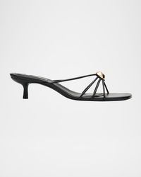 Amaya Strappy Leather Kitten-Heel Sandals