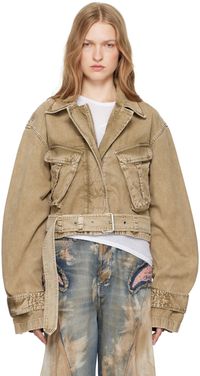 Acne Studios Blouson brun en canevas