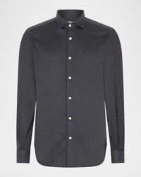 Men's Cotton and Lyocell Slim-Fit Sport Shirt