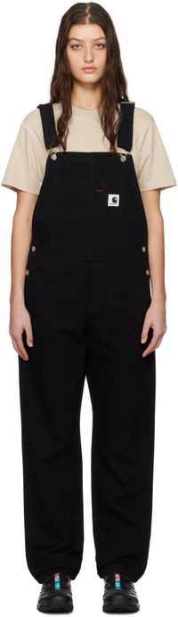 Carhartt Work In Progress Black Bib Straight Overalls
