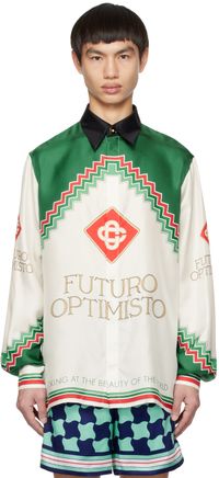 Casablanca Green & White Futuro Optimisto Shirt