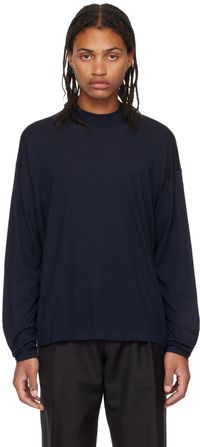 The Row Navy Delsie Long Sleeve T-Shirt