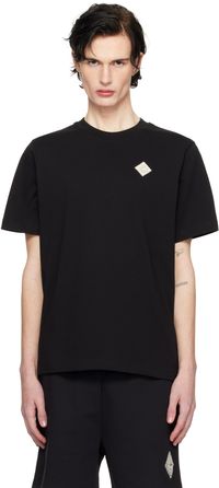 Casablanca T-shirt noir à écusson losangique perlé