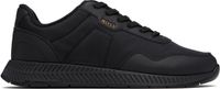 BOSS Black Faux-Leather & Mesh Sneakers