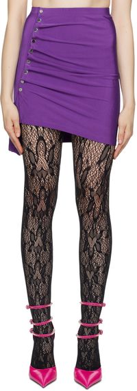 Rabanne Purple Draped Miniskirt