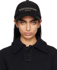 WOOYOUNGMI Black Embroidered Cap