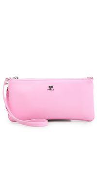 Courrèges Zipped Leather Pouch Candy Pink One Size