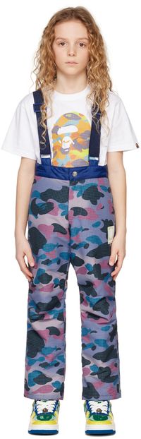 BAPE Kids Purple Grid Camo Snow Pants