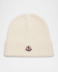 Kid's Logo Rib-Knit Wool Beanie