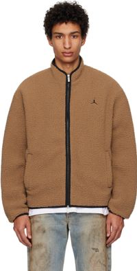 Nike Jordan Blouson brun en molleton à poils longs