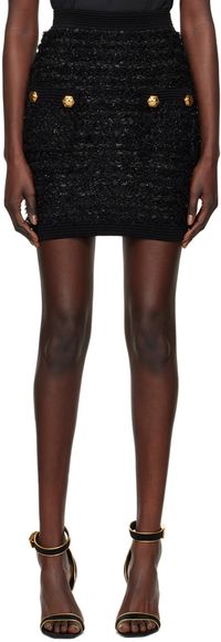Balmain Black Studded Miniskirt