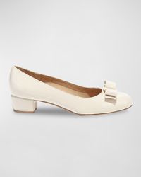 Vara Bow Leather Low Pumps