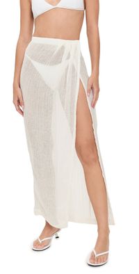 Lisa Marie Fernandez Sarong Skirt White Sorrento Gauze 4