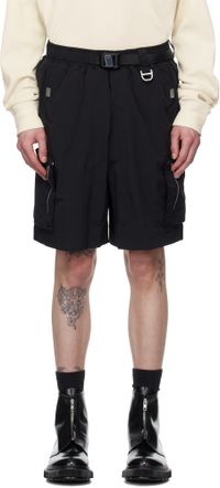 C2H4 Black Side Pockets Shorts
