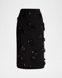 Moira Embroidered Compact Crepe Skirt