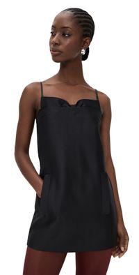 SHUSHU/TONG Double Corset Straps Dress Black 10