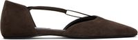 TOTEME Brown Suede T-Strap Ballerina Flats