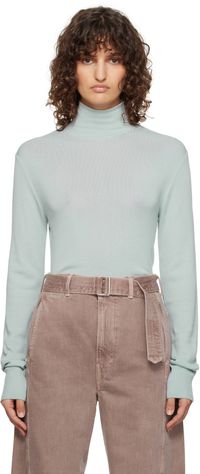 LEMAIRE Blue Seamless Turtle Neck Sweater