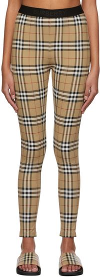 Burberry Legging Belvoir beige à carreaux vintage