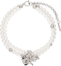 Justine Clenquet Silver & White Betsy Choker