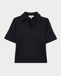 Astrid Open-Collar Polo Shirt