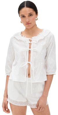 Bailey Rose Embroidered Top White L