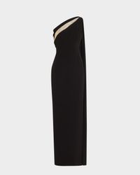 One-Shoulder Diamante Column Gown