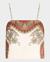 Rhea Paisley Cropped Tank Top