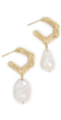 ALÉMAIS Team Spirit Bamboo and Pearl Earrings Gold One Size