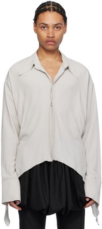 AARON ESH Gray Darted Shirt