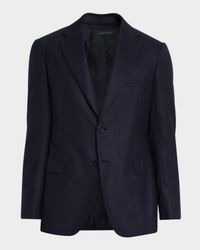 Men's Wool Hopsack Single-Breasted Blazer