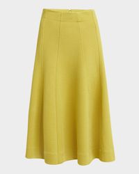 Paneled Midi A-Line Skirt