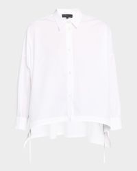 Oversized Button-Down Cotton Poplin Shirt