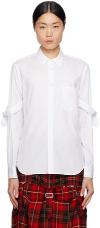 Black Comme des Garçons White Pin-Buckle Shirt
