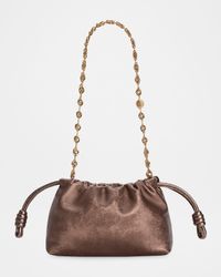 Flamenco Clutch Bag in Moire-Print Leather