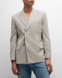 Men's Boxy Two-Piece Double-Breasted Blazer Suit