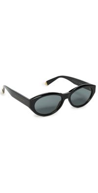 Stella McCartney Medallion Sunglasses Shiny Black/Smoke One Size