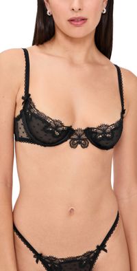 For Love & Lemons Papillon Underwire Bra Black 36C