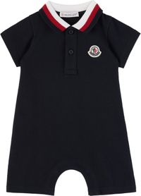 Moncler Enfant Baby Navy Logo Patch Romper