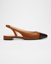 Sleek Leather Slingback Ballerina Flats
