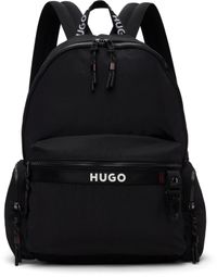 Hugo Black Multi-Pocket Contrast Logo Backpack