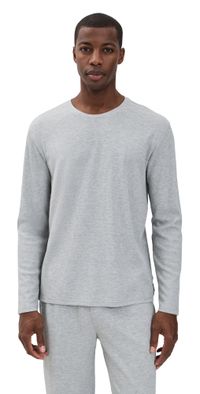 Tommy John Waffle Long Sleeve Crew Neck Tee Grey Heather XL