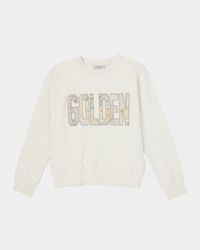 Girl's Journey Golden Embroidered Logo Sweatshirt, Size 4-12