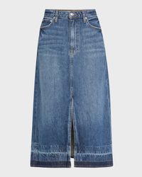 Della Release-Hem Denim Midi Skirt