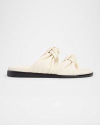 Tye Leather Knots Slide Sandals