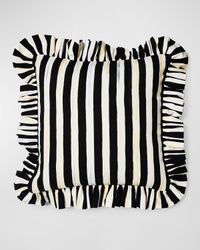 Courtly Stripe Ruffle Throw Pillow
