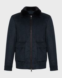 Men's Select Fabric Jacket with Merino Shearling Lamb Collar