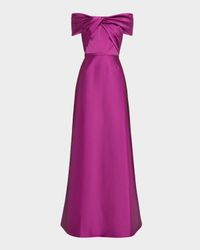 Off-Shoulder Stretch Mikado Gown