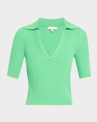 Kelly Ribbed Short-Sleeve Sweater